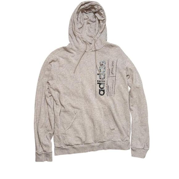 Adidas Vertical Logo Hoodie – Black Athletic Streetwear Pullover - Picture 1 of 5